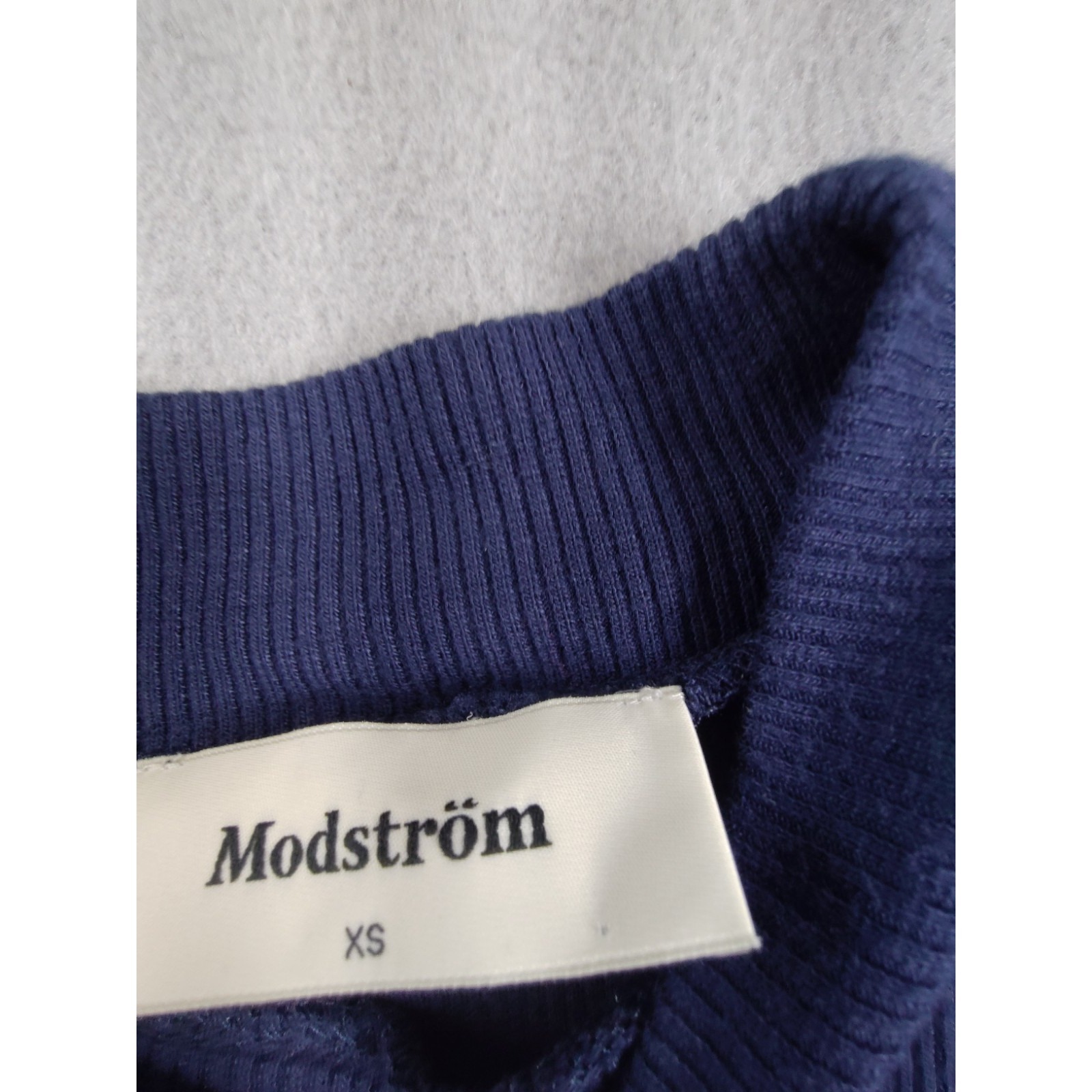 Modstrom Women Tops Xs Navy Blue Crew Neck Pullover Short Sleeve Ribbed Casual — image 6 of 8
